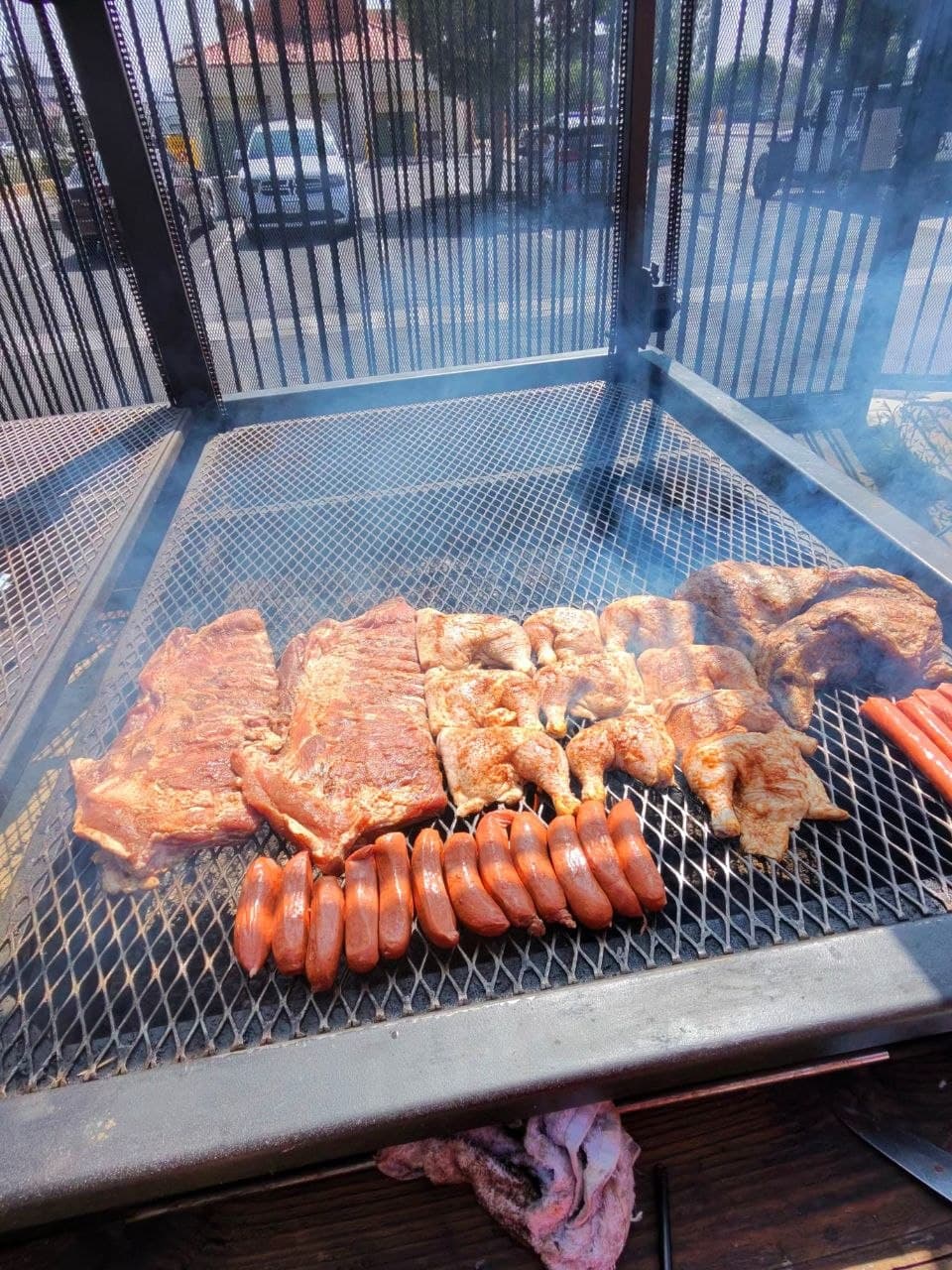 Jess Blaze BBQ — live-fire pit in action